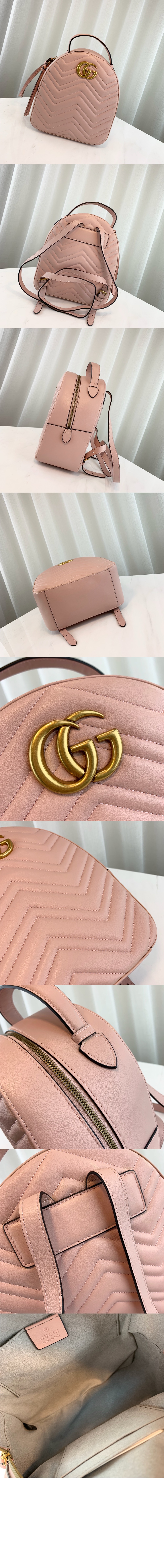 GG 마몽 마틀라세 레더 백팩 476671 > GG Marmont - GG 마몽