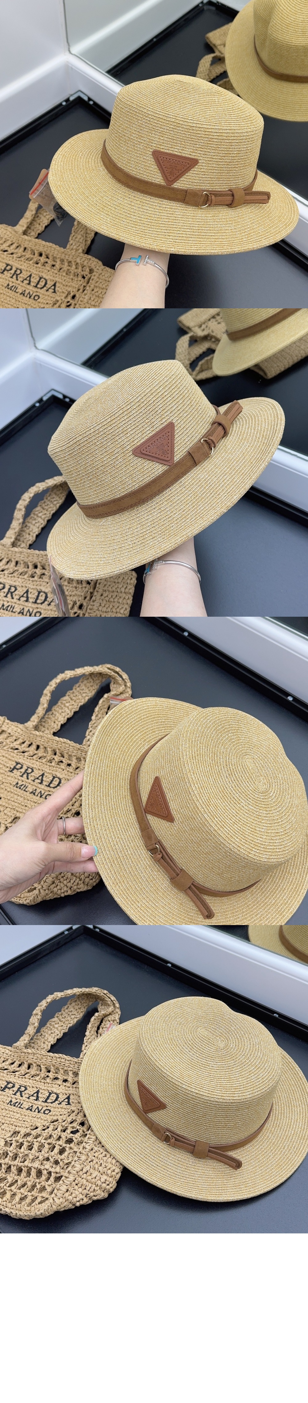 밀짚모자 선캡 1HC255 > 프라다