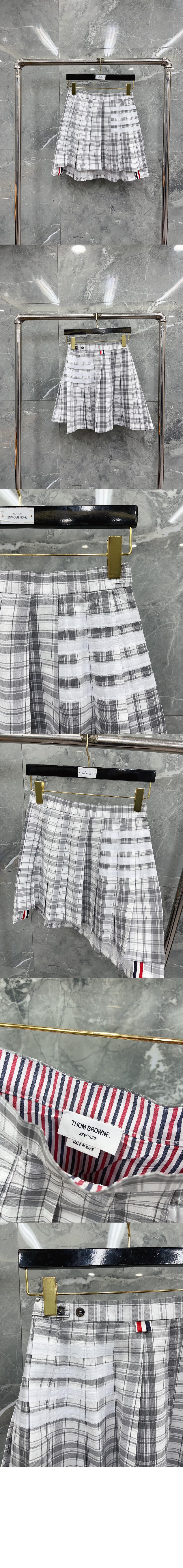 로고 체크 스커트 > 톰브라운