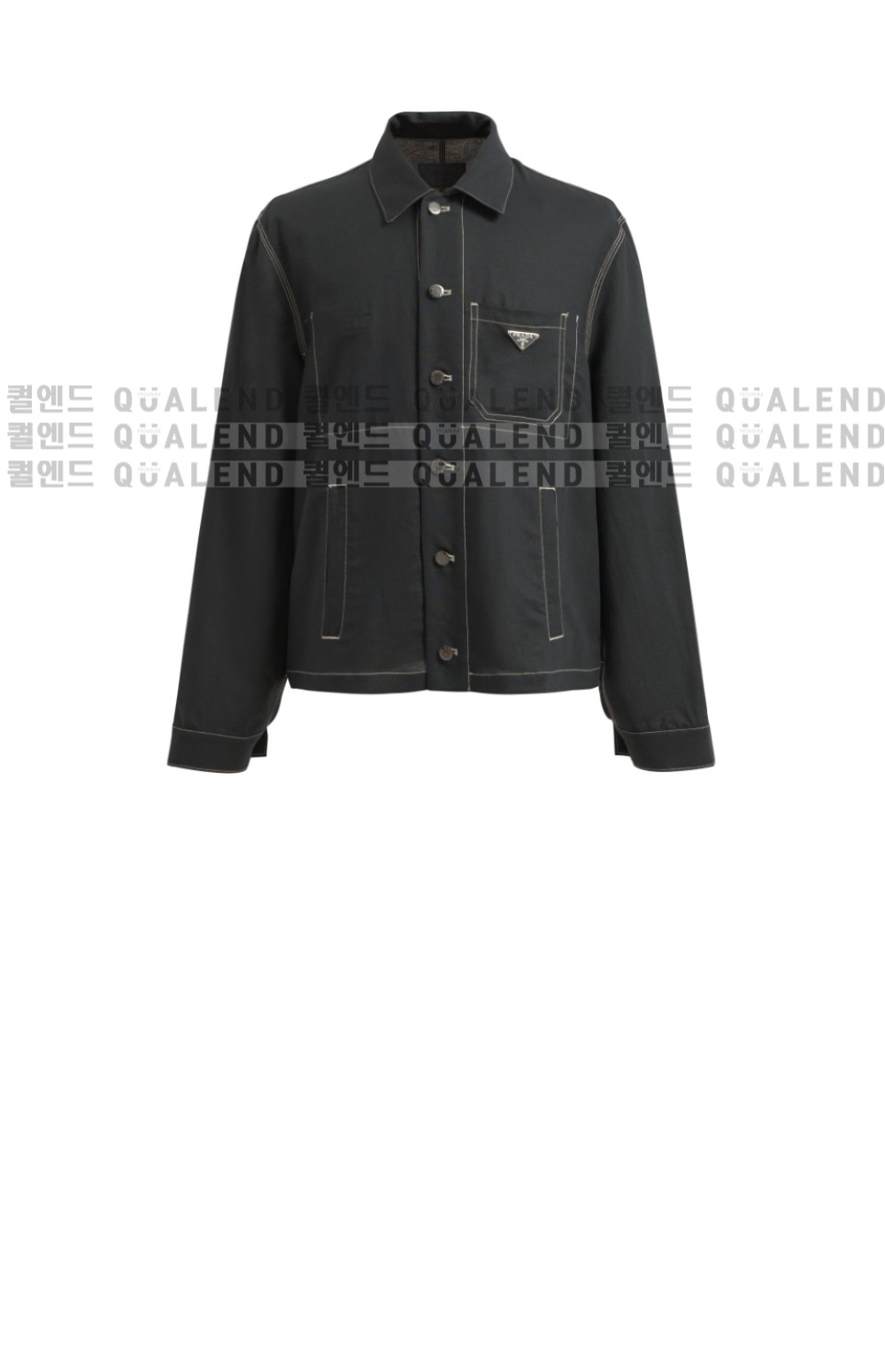 로고 쇼트 코트 > 프라다