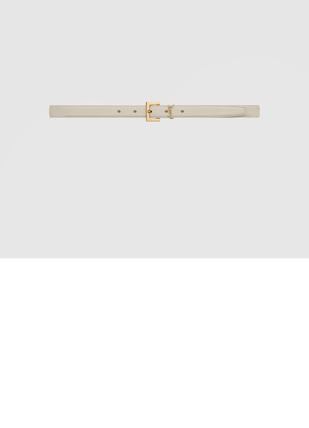 래커 처리된 가죽 소재의 CASSANDRE 스퀘어 버클 장식 얇은 벨트 554465 > 생로랑