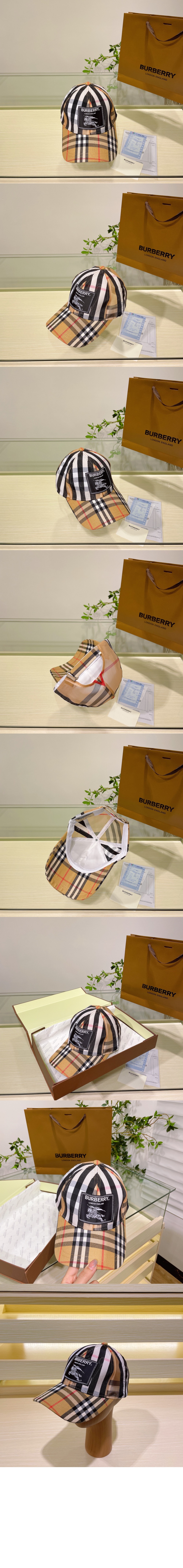 빈티지 체크 베이스볼 캡 8015234 > 버버리