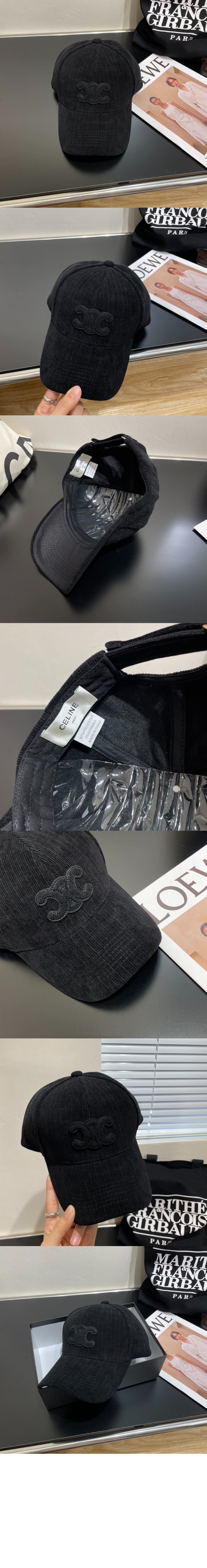 코듀로이 자수 베이스볼 캡 2A13B7 > 셀린느