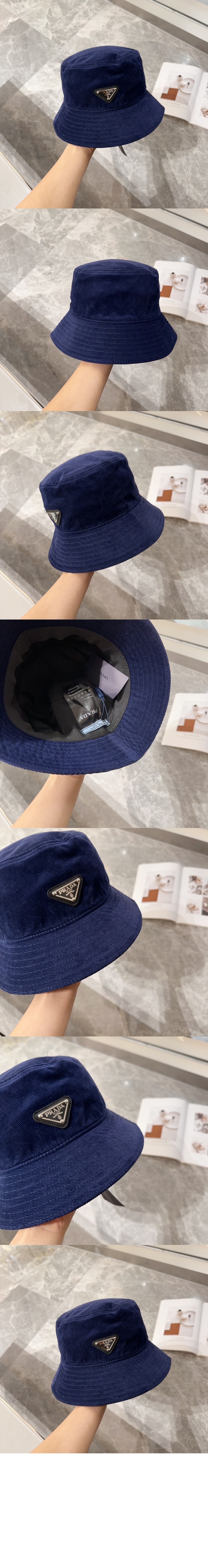 코듀로이 자수 벙거지 1HC257 > 프라다