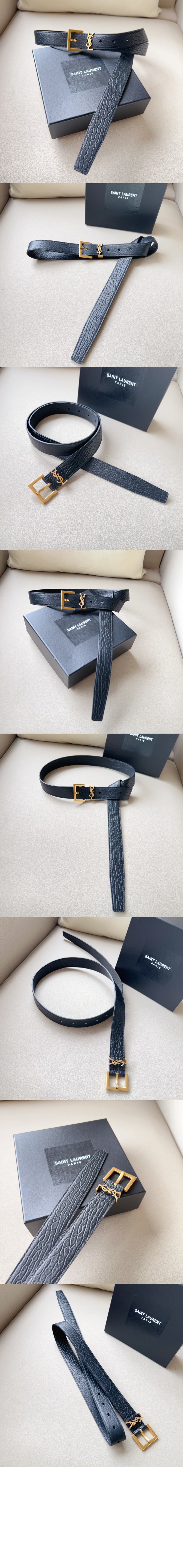 그레인 램스킨 소재의 CASSANDRE 벨트 784193 > 생로랑