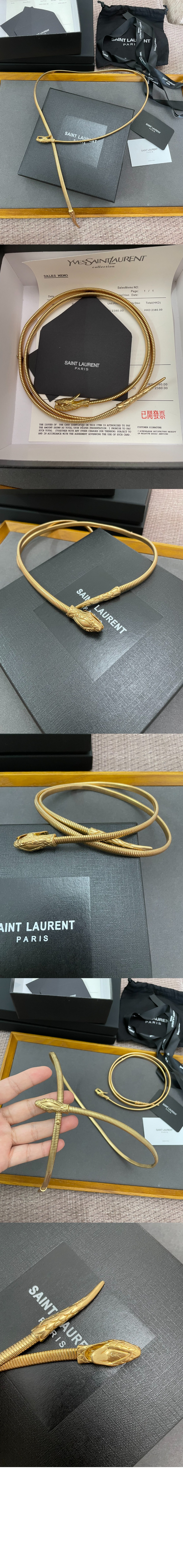 스네이크 헤드 스네이크 테일 메탈 체인 벨트 701155 > 생로랑