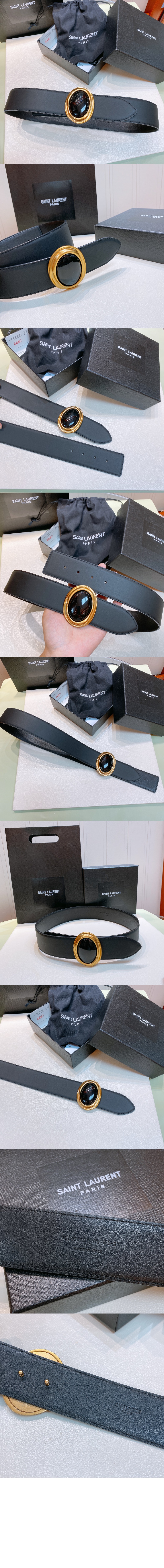 매끄러운 가죽 볼록 버클 벨트 658530 > 생로랑