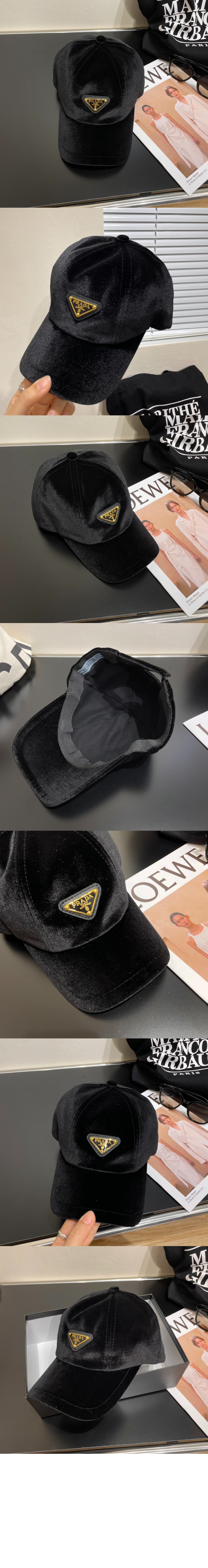 벨벳 베이스볼 캡 1HC934 > 프라다