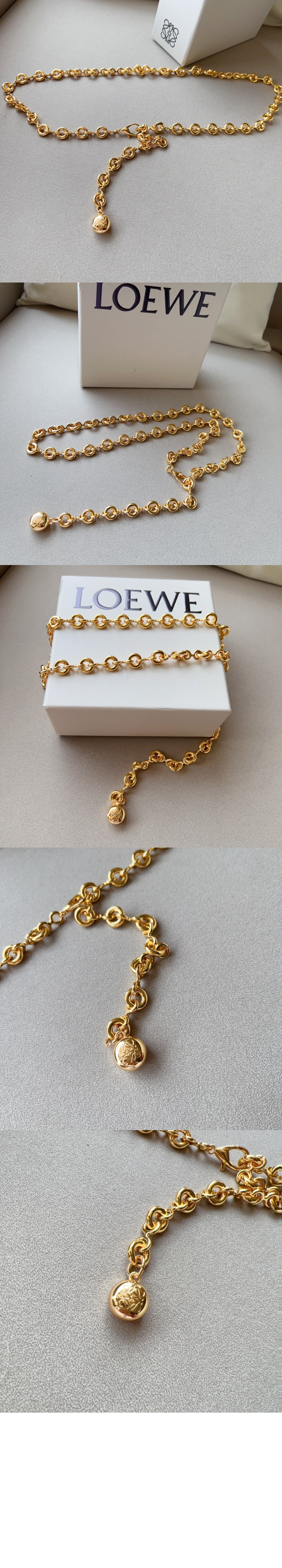 황동 도넛 체인 벨트 > 로에베