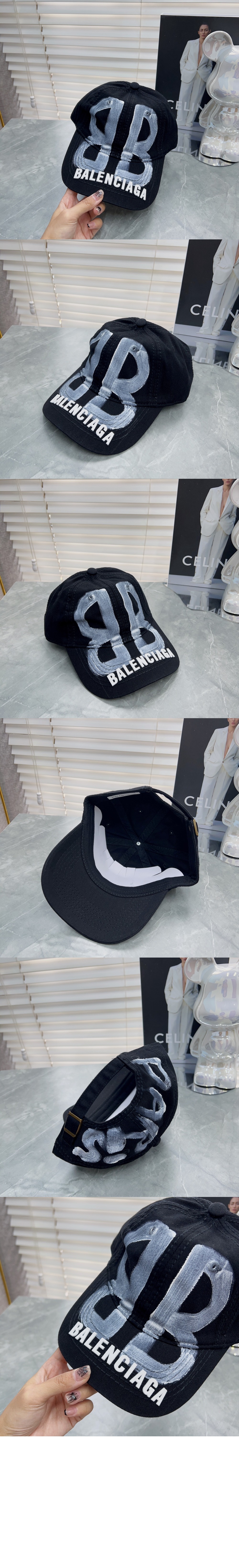 코튼 드릴 BB Sprayed 캡 673321 > 발렌시아가