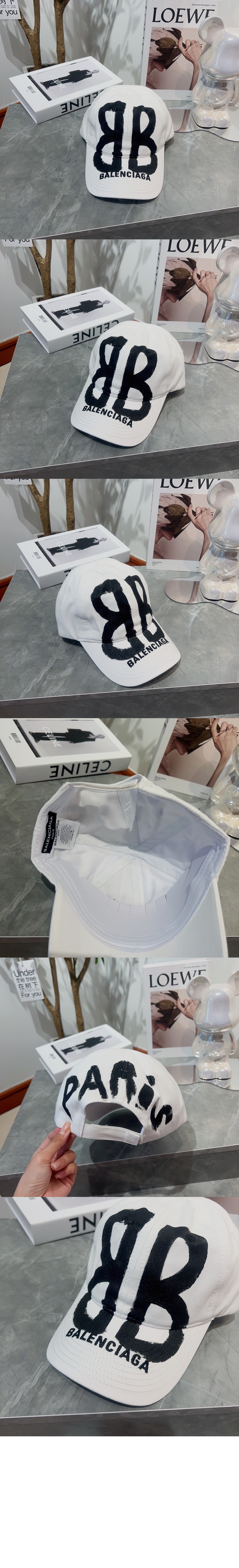 코튼 드릴 BB Sprayed 캡 673321 > 발렌시아가