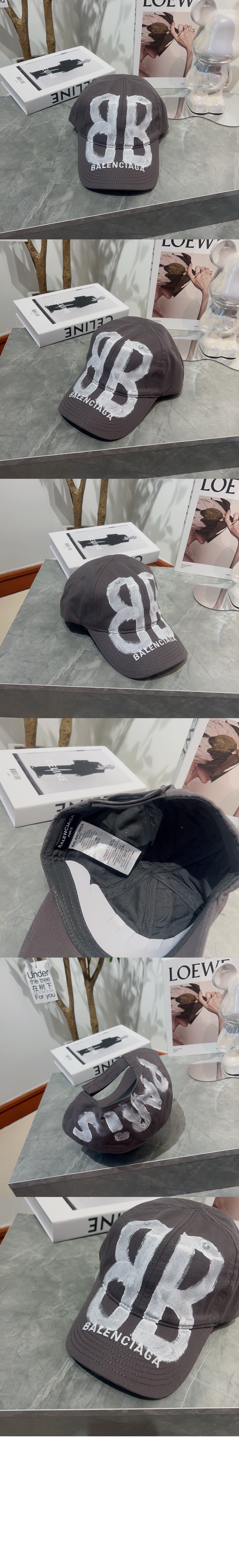 코튼 드릴 BB Sprayed 캡 673321 > 발렌시아가