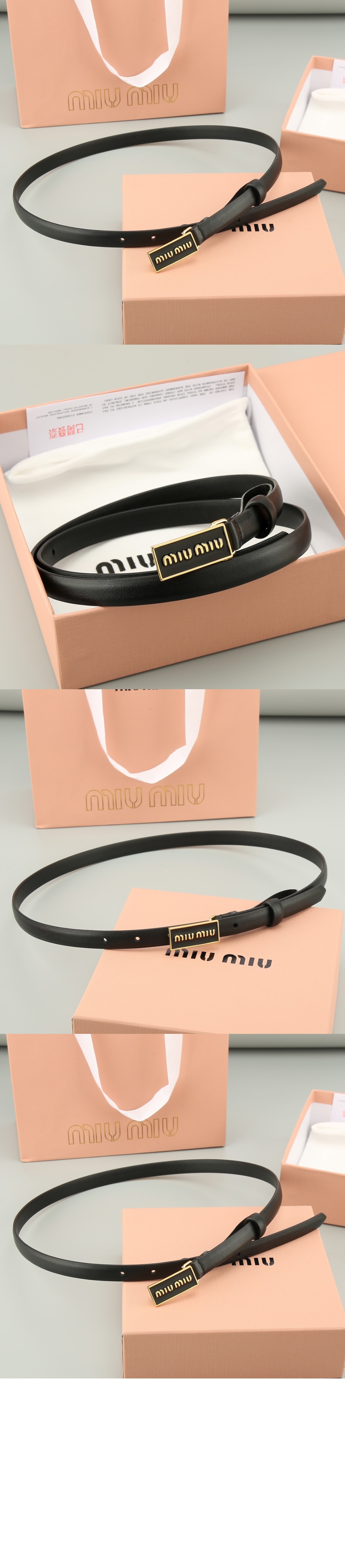 광택이 나는 가죽 벨트 5CC528 > 미우미우