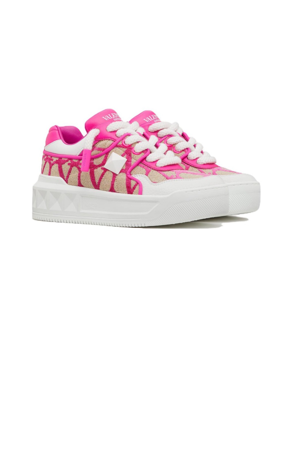 데님 이펙트 트왈 이코노그라프 자카드 패브릭 원 스터드 XL 로우탑 스니커즈 3W2SOF > One Stud - 원 스터드