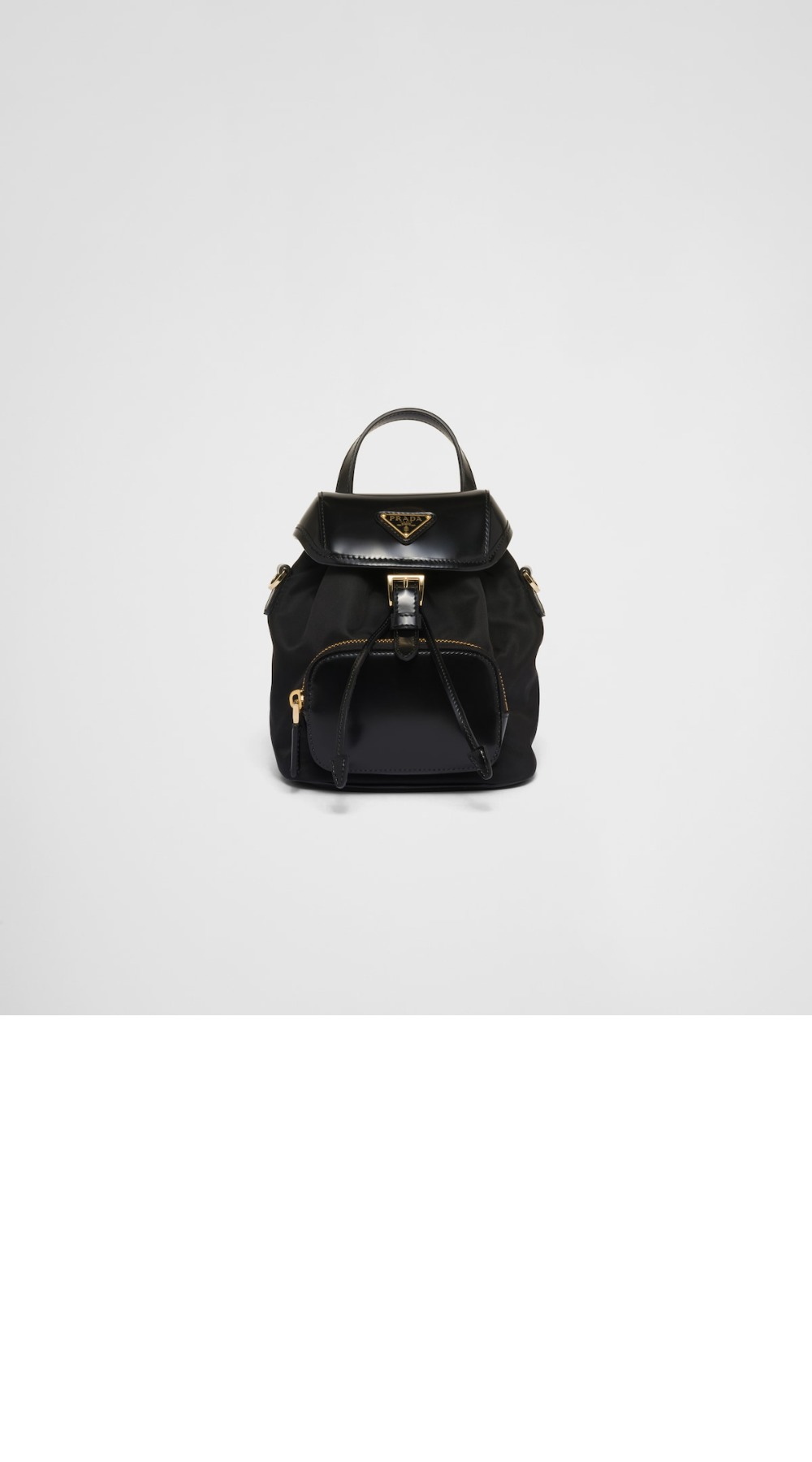 스몰 리나일론 및 브러쉬드 가죽 백팩 1BZ075 > Re-Nylon - 리나일론