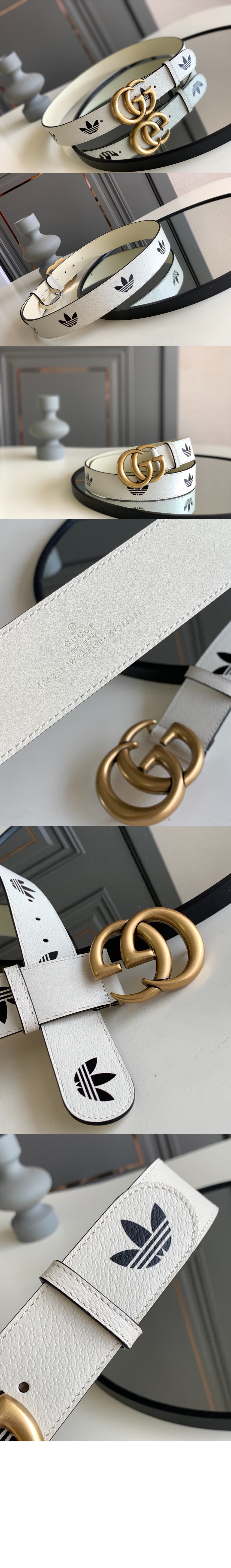 x 아디다스 x 구찌 트레포일 벨트 406831 > 구찌