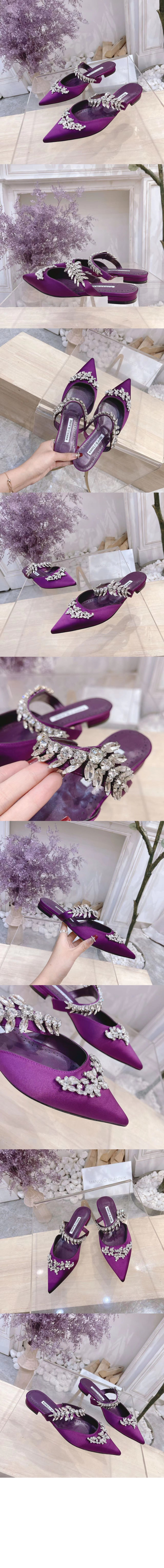 새틴 주얼 버클 뮬 > slippers - 슬리퍼