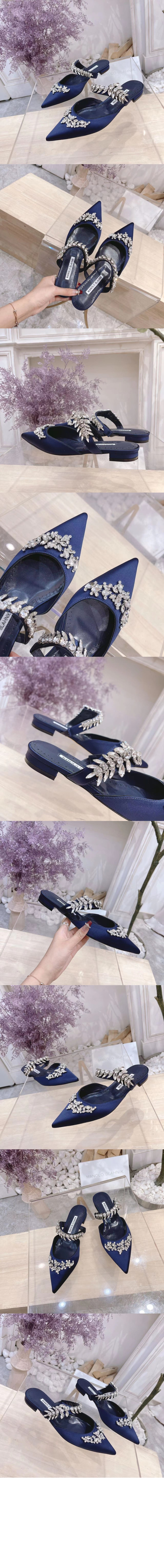 새틴 주얼 버클 뮬 > slippers - 슬리퍼