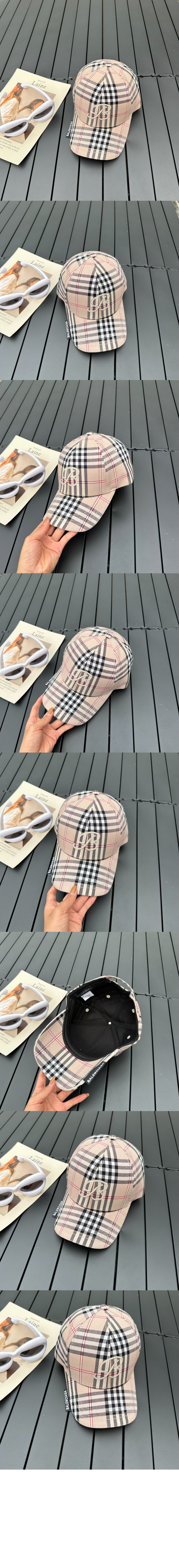 빈티지 체크 베이스볼 캡 894117 > 발렌시아가