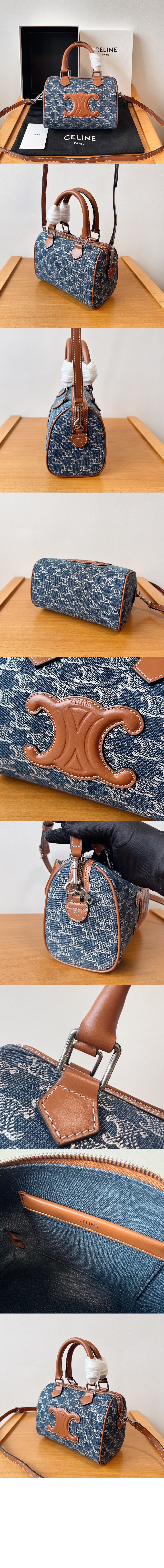 데님 패브릭 소가죽 보스턴백 113772 > Boston - 보스턴