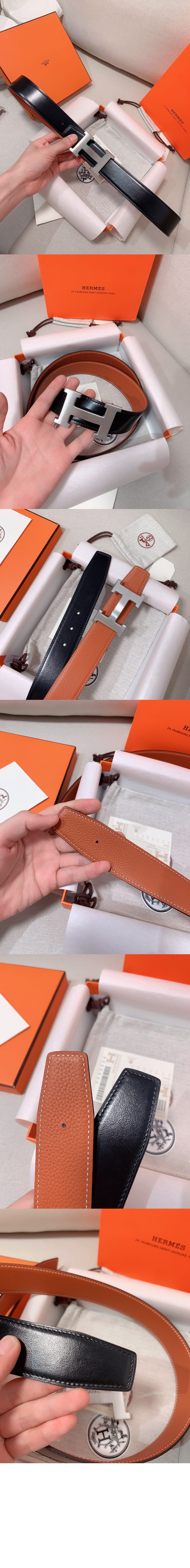 양면 가죽 벨트 > 에르메스