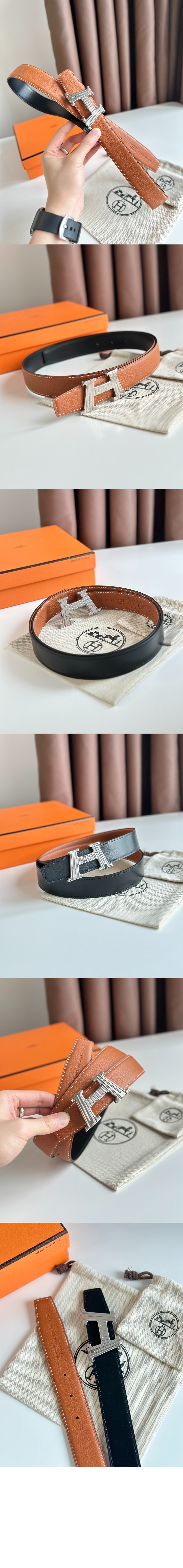 양면 가죽 벨트 > 에르메스