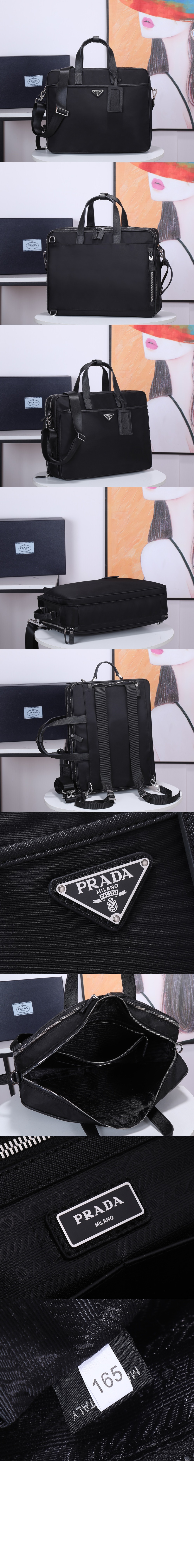 리나일론 및 사피아노 가죽 브리프케이스 2VE015 > Re-Nylon - 레나일론