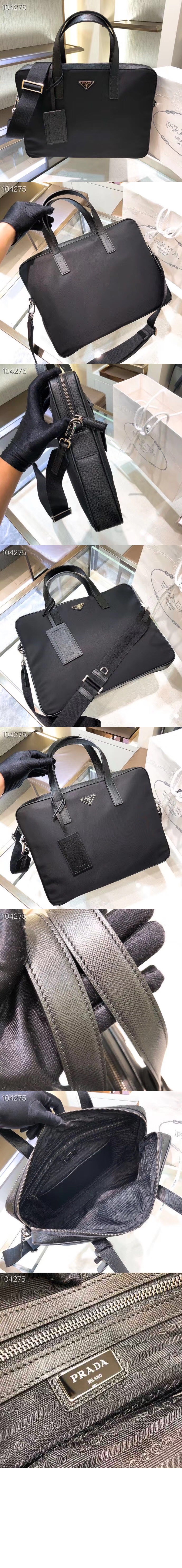 리나일론 및 사피아노 가죽 브리프케이스 2VE368 > Re-Nylon - 레나일론