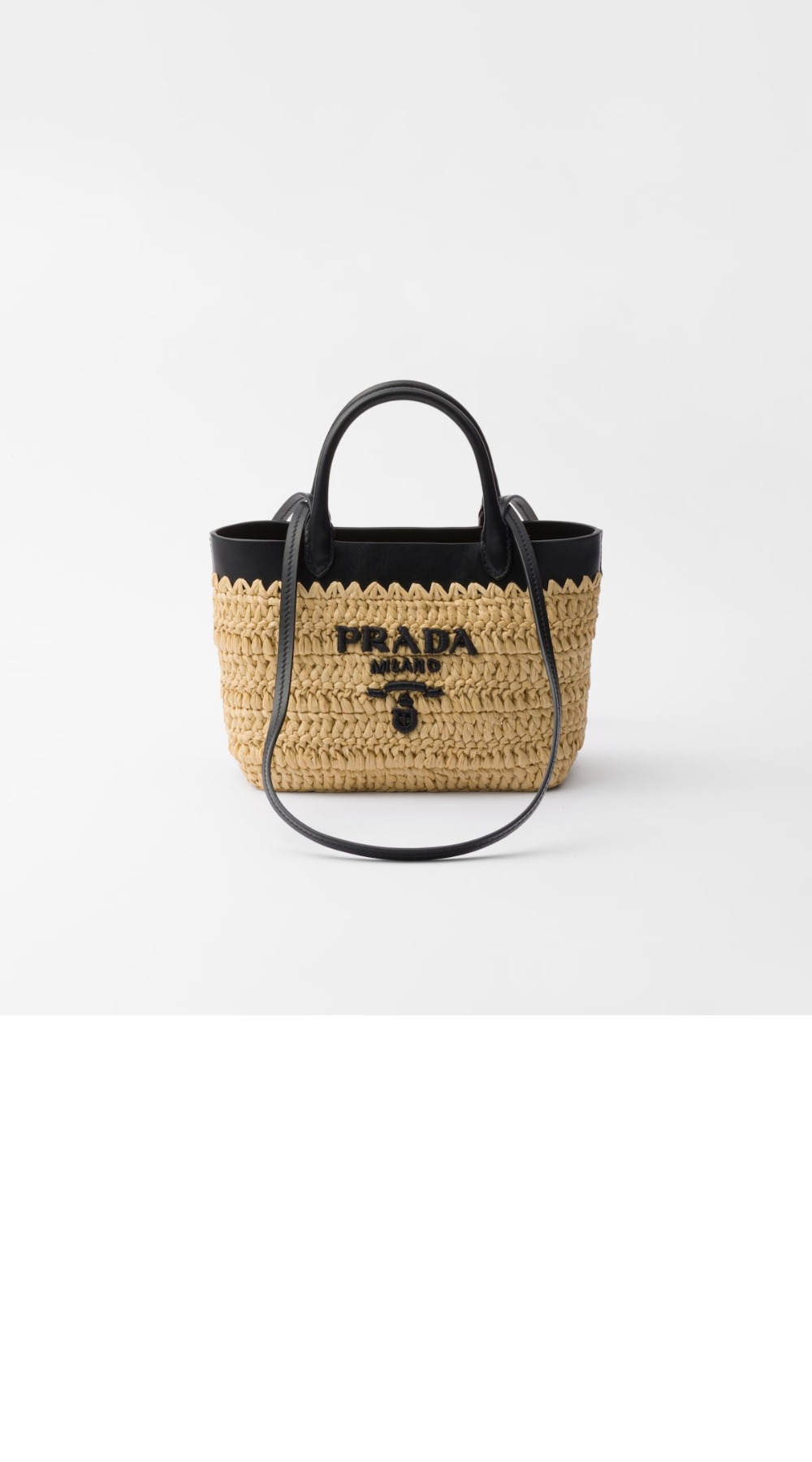 미니 크로셰와 가죽 토트백 1BG501 > Raffia Crochet - 라피아크로셰