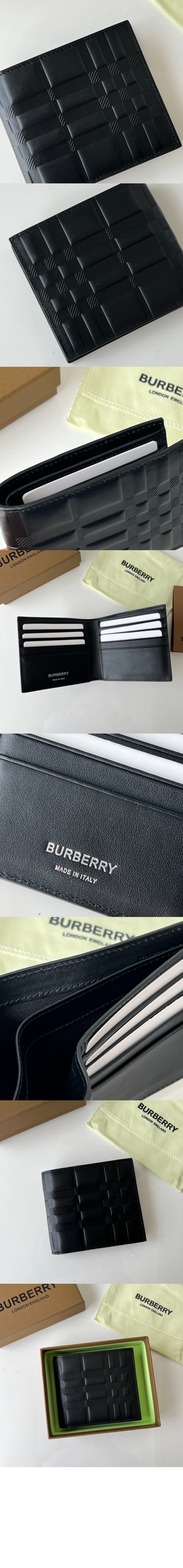 체크 엠보 가죽 2단 머니클립 80493141 > Bifold Wallet - 반지갑