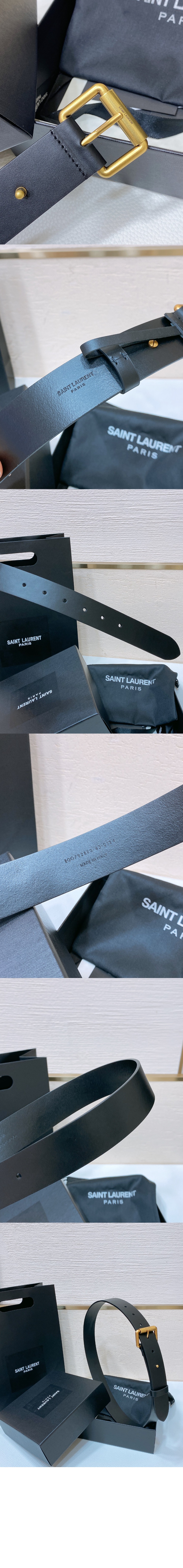 베지터블 태닝 가죽 소재의 Motorcycle 벨트 789913 > 생로랑