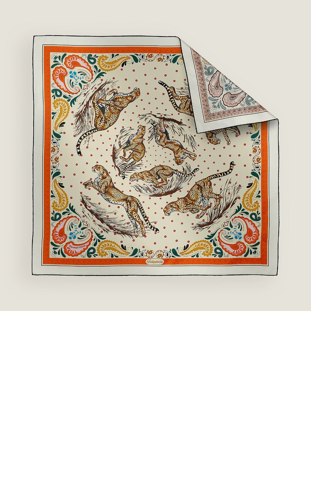 Guepards Bandana 더블 페이스 스카프 90 > 에르메스