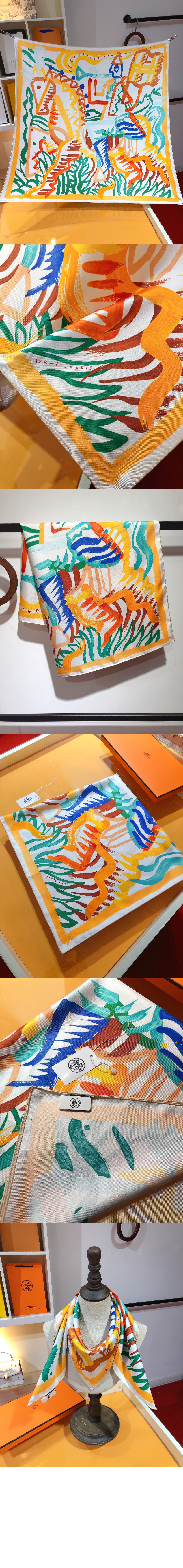 Le Cavalier a la Trompette 스카프 90 > 에르메스