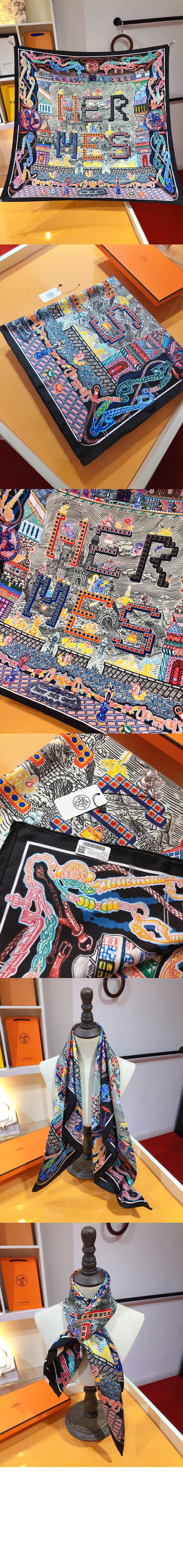 Planifleurs 스카프 90 > 에르메스