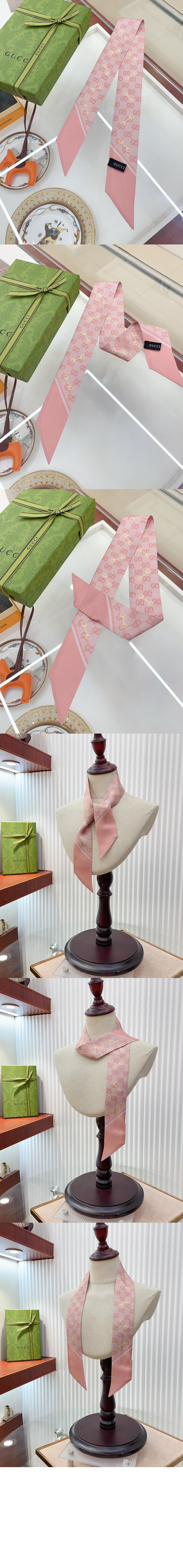 GG 프린트 홀스빗 실크 넥 보우 6637193 > Etc - 기타제품