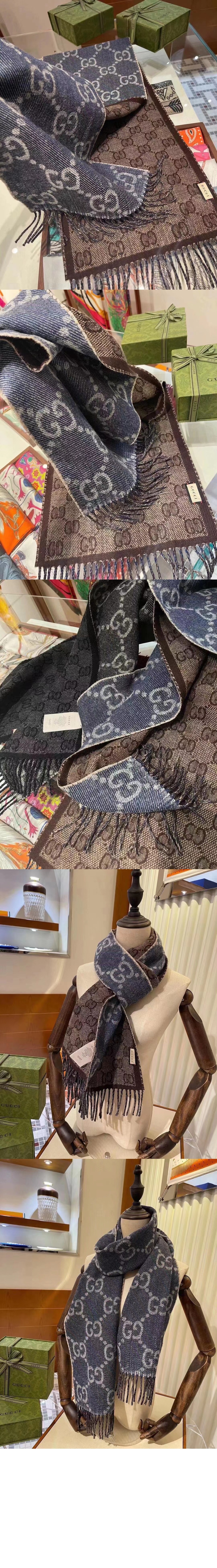 태슬 디테일의 GG 자카드 니트 스카프 676610 > Etc - 기타제품