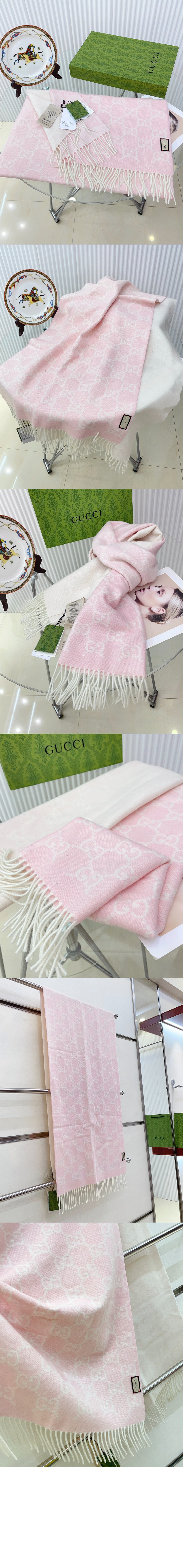 태슬 디테일의 GG 자카드 니트 스카프  764634 > Etc - 기타제품