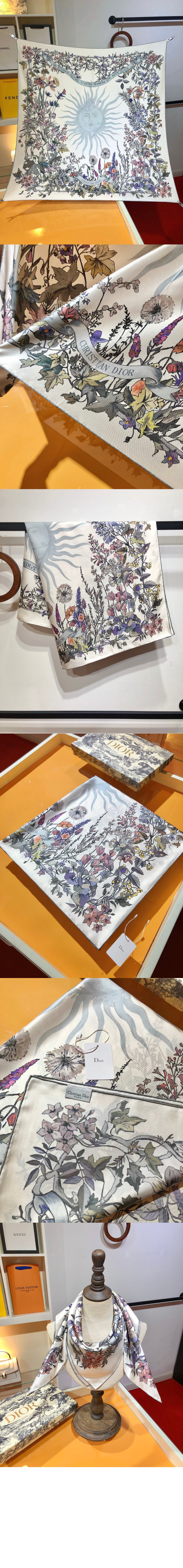 Saisons Printemps Soleil 90 스퀘어 스카프 42STA > 디올