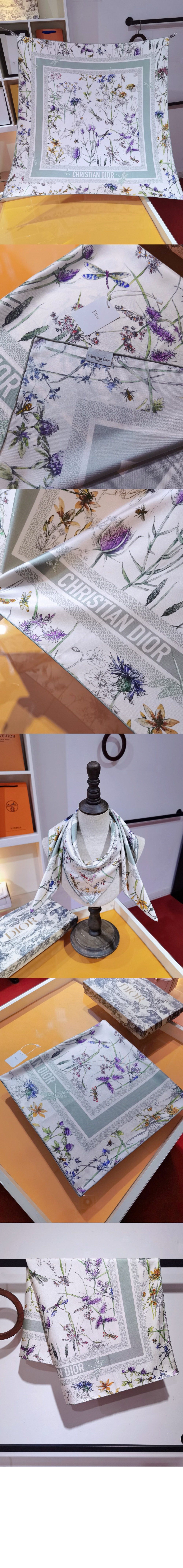 Herbarium 90 스퀘어 스카프 44HER > 디올