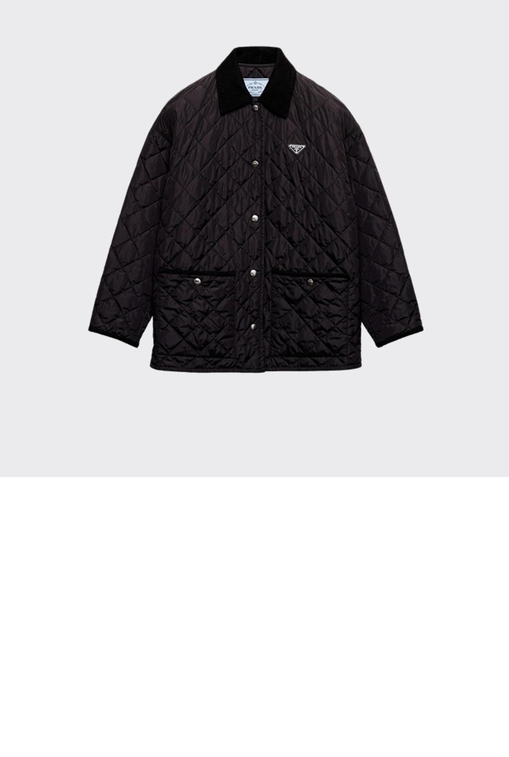 로고 쇼트 코트 > 프라다