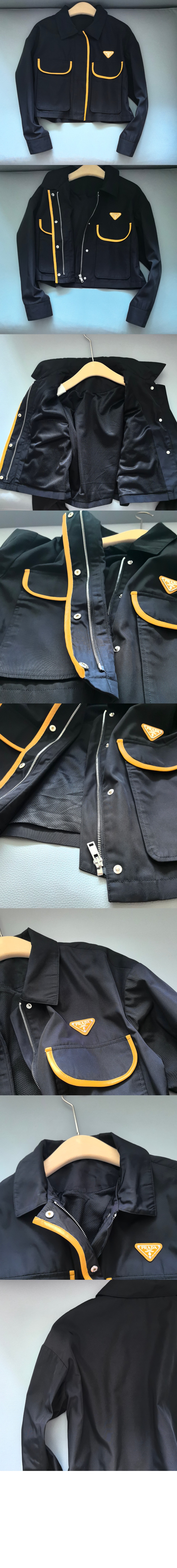 로고 쇼트 코트 > 프라다