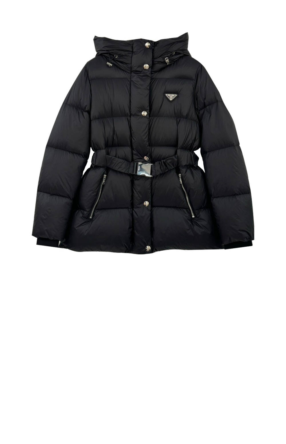 로고 쇼트 코트 > 프라다