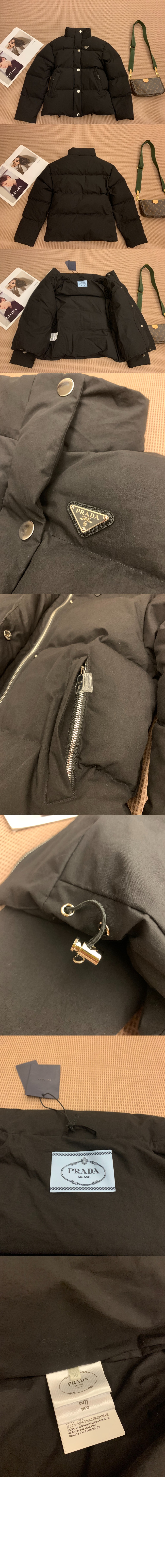 로고 쇼트 코트 > 프라다