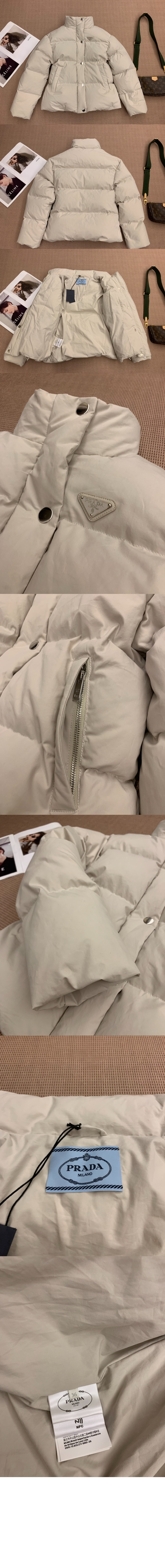 로고 쇼트 코트 > 프라다