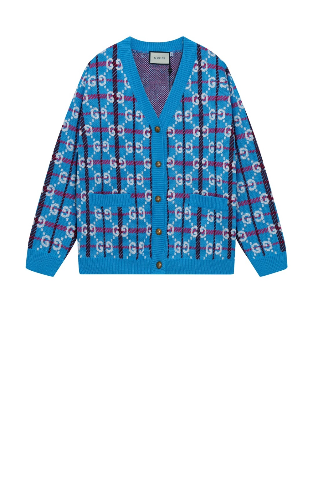 GG 로고 체크 소프트 울 브이넥 가디건 > Etc - 기타제품