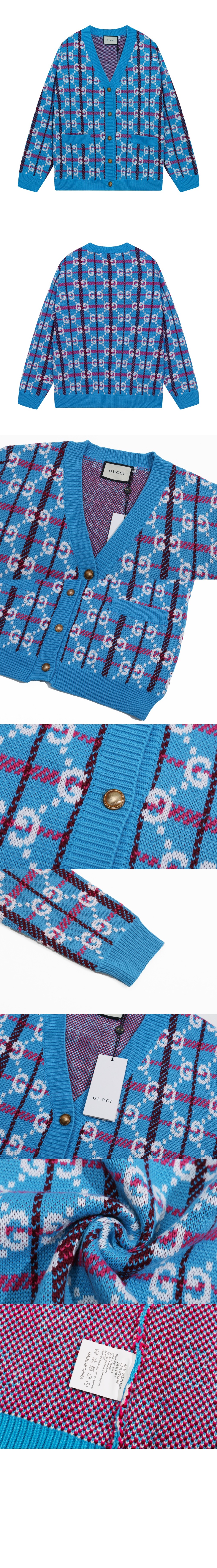 GG 로고 체크 소프트 울 브이넥 가디건 > Etc - 기타제품