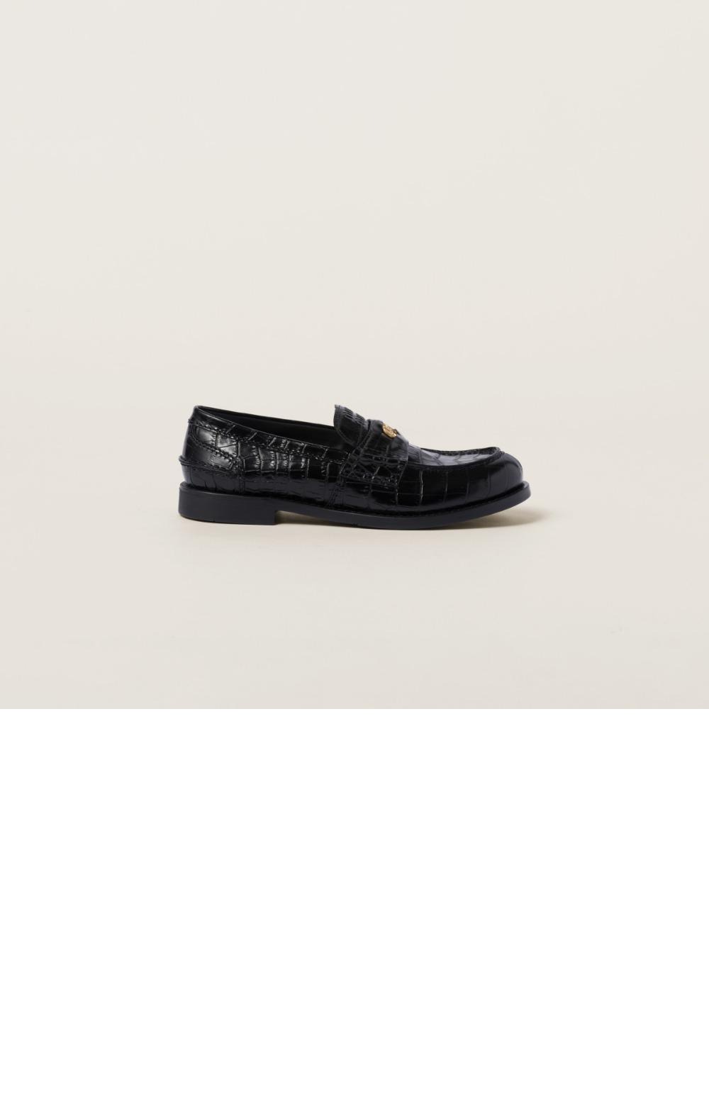 크로커다일 프린트 가죽 로퍼 5D273E > Loafers and lace-ups - 로퍼 및 레이스업