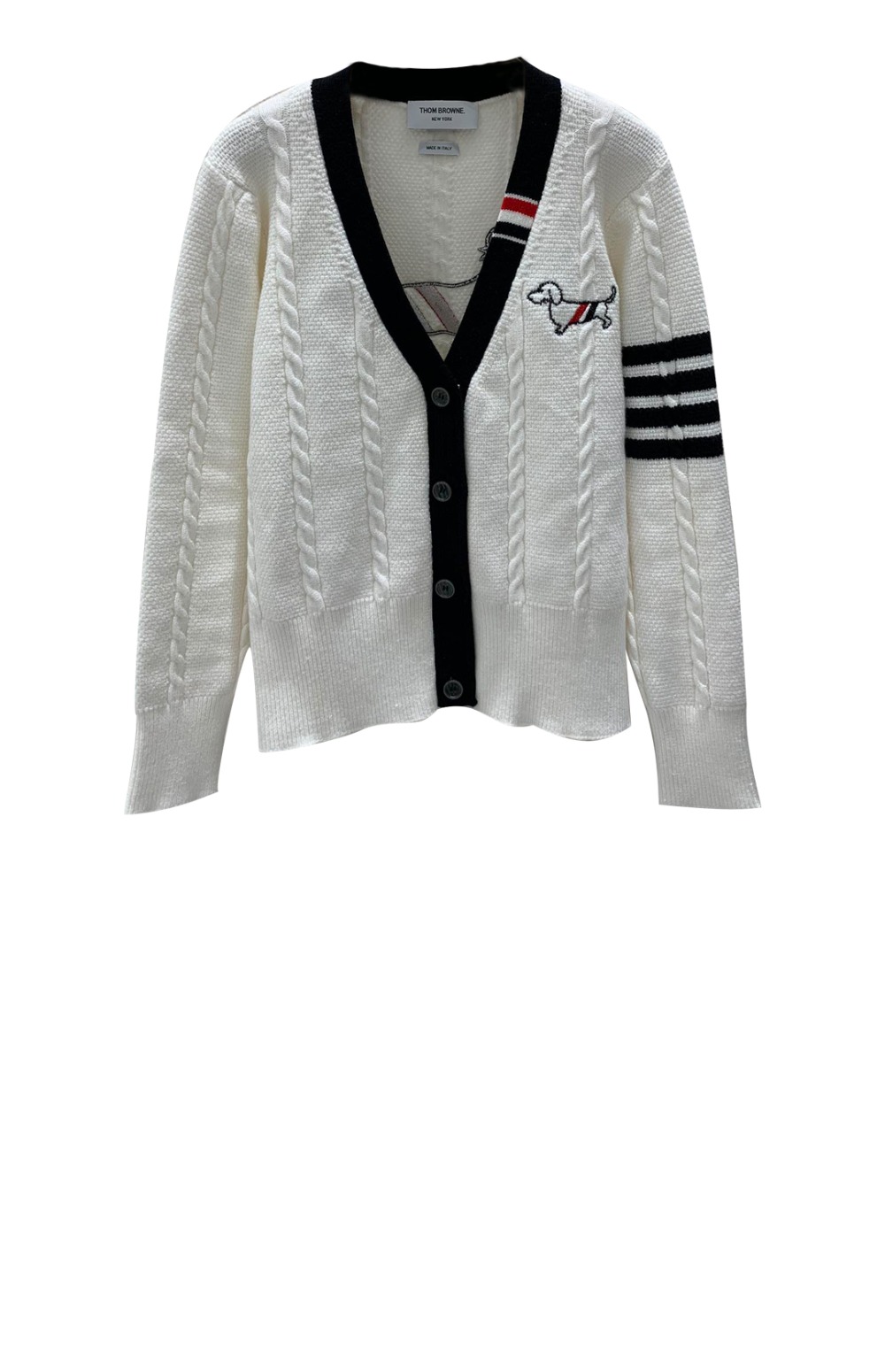 로고 쇼트 코트 > 톰브라운