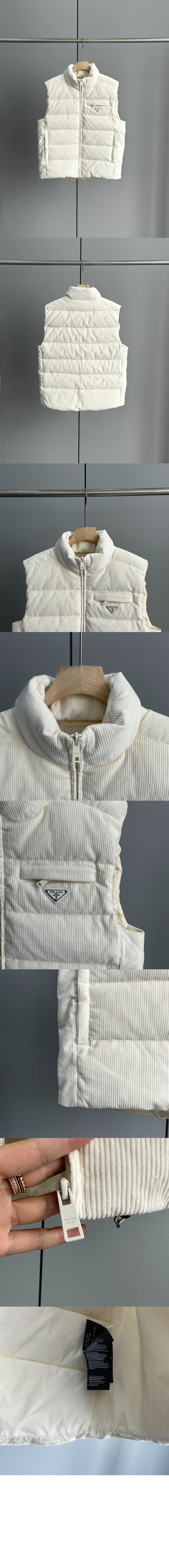 로고 쇼트 코트 > 프라다