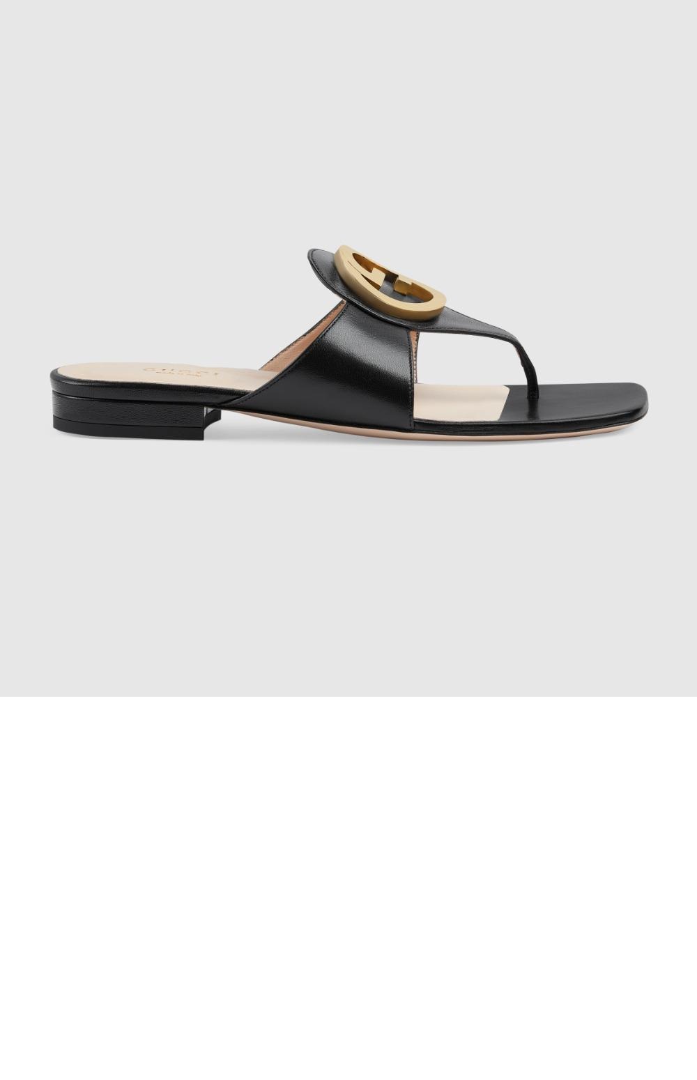 블론디 레더 통 샌들 739048 > GG Blondie - GG 블론디